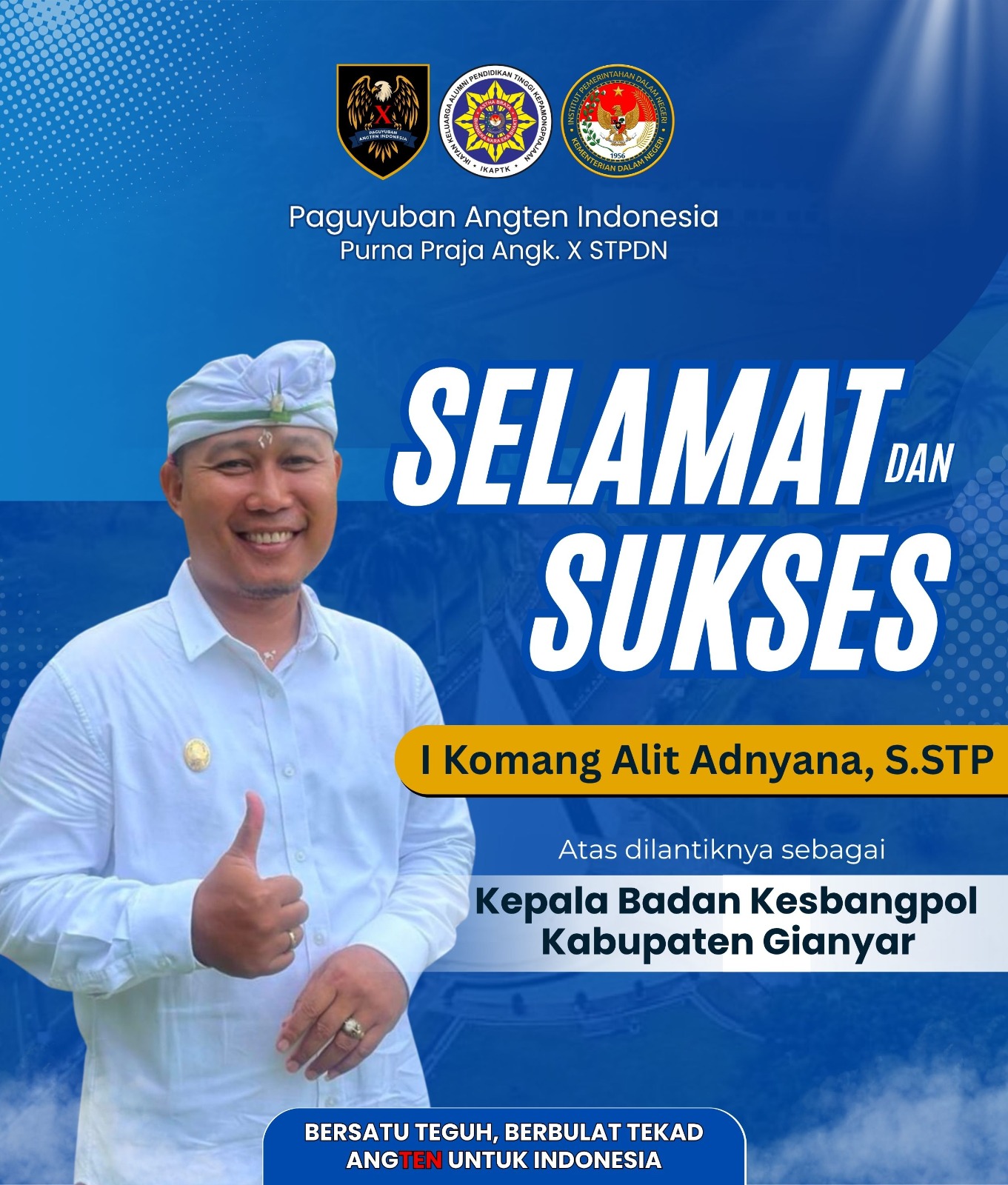 Selamat dan Sukses Sobten Kab. Gianyar untuk amanah JPT