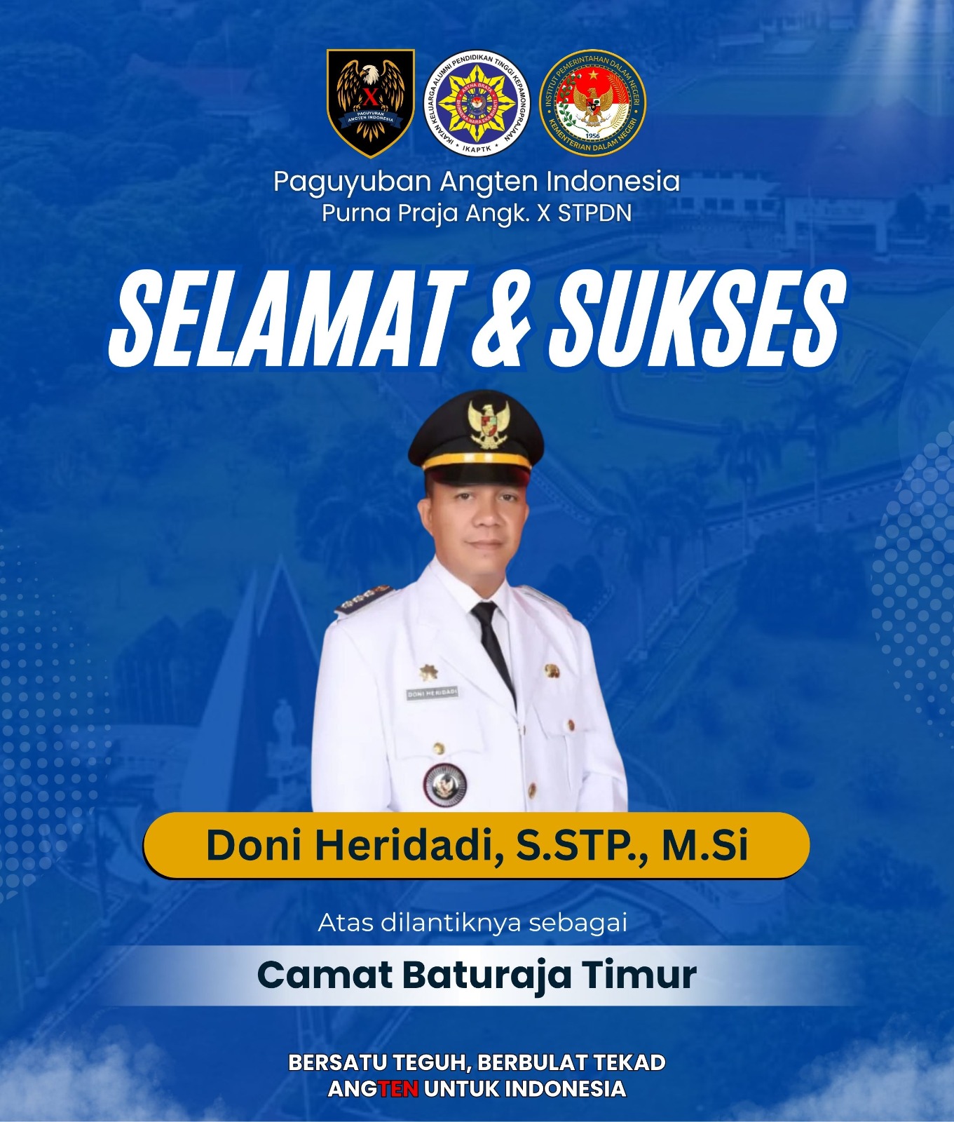 Selamat dan Sukses Sobten Doni Heridadi atas penugasan ditempat yang baru